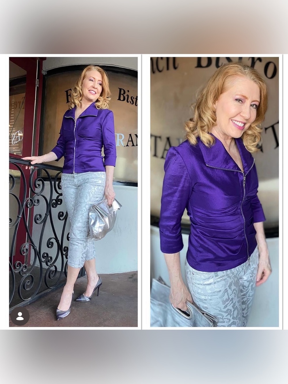 Joseph Ribkoff Purple Satin Ruched Jacket-LIKE NEW • DISCOUNTED PRICE - Picture 1 of 11